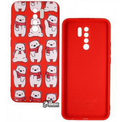 Чехол для Xiaomi Redmi 9, WAVE Fancy (TPU), (bears with a scarf/red)