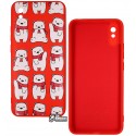 Чохол для Xiaomi Redmi 9A, Redmi 9I, WAVE Fancy (TPU), (bears with a scarf / red)