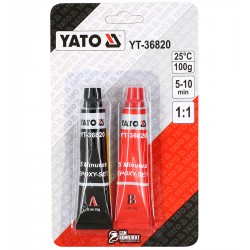 Эпоксидный клей двухкомпонентный YATO YT-36820, схватывание 5-10 мин, полное высыхание 12 ч, в тюбиках по 10 г Эпоксидный клей двухкомпонентный YATO YT-36820, схватывание 5-10 мин, полное высыхание 12 ч, в тюбиках по 10 г