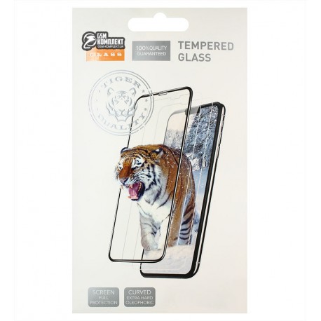 Закаленное защитное стекло Tiger Glass для Xiaomi Mi 10T Lite, 2.5D, Full Glue, черное