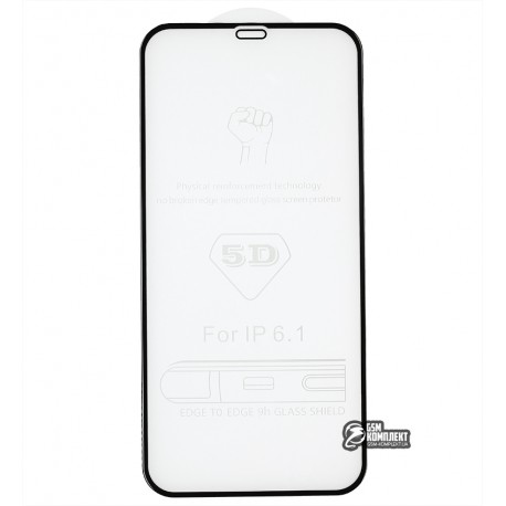 Загартоване захисне скло для iPhone 12, iPhone 12 Pro, 4D Glass, 3D, чорне