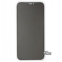 Загартоване захисне скло для iPhone 12, iPhone 12 Pro, 2,5D, Full Glue, Антишпіон, чорне