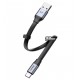 Кабель Type-C - USB, Baseus Simple HW Quick Charge, 40Вт, 23см, короткий, black&grey