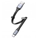 Кабель Type-C - USB, Baseus Simple HW Quick Charge, 40Вт, 23см, короткий, black grey CATMBJ-BG1