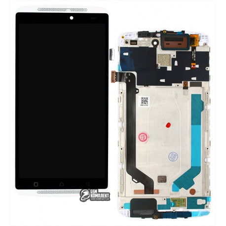 Дисплей для Lenovo A7010 X3 Lite, Vibe K4 Note, білий, в рамці, з сенсорним екраном (дисплейний модуль)