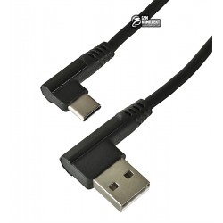 Кабель Type-C - USB, Hoco U83 Puissant silicone, угловой, 3А, 1м, силиконовый