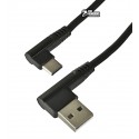 Кабель Type-C - USB, Hoco U83 Puissant, угловой, 3А, 1м, силиконовый