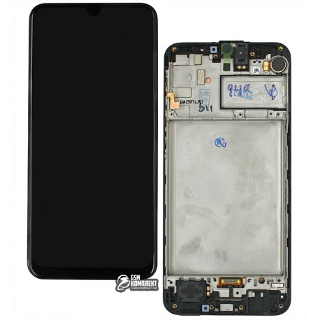 Дисплей для Samsung M215 Galaxy M21, чорний, з сенсорним екраном, з рамкою, Original (PRC)