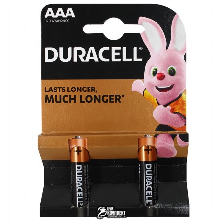 Батарейка Duracell LR03 MN2400, AAA, 2 шт.
