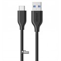 Кабель Type-C - USB, Anker PowerLine USB3.0, круглый, 1 метр, черный
