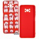 Чехол для Xiaomi Poco X3, WAVE Fancy Case, софттач силикон, bears with a scarf/red