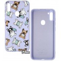 Чохол для Samsung A115/M115 Galaxy A11/M11, WAVE Fancy Case, софттач силікон, dogs with a mask/light purple