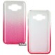 Чехол для Samsung J500 Galaxy J5, силикон+пластик, градиент блестки розовый