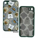 Чехол для iPhone 7/8/SE 2, WAVE Cartoon Case, PC+TPU, bear and burger/forest green