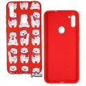 Чохол для Samsung A115/M115 Galaxy A11/M11, WAVE Fancy Case, софттач силіконовий, bears with a scarf/red