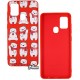 Чехол для Samsung A217 Galaxy A21s, WAVE Fancy Case, софттач силикон, bears with a scarf/red