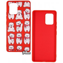 Чехол для Samsung G770 Galaxy S10 Lite, WAVE Fancy Case, софттач силикон, bears with a scarf/red Чехол для Samsung G770 Galaxy S10 Lite, WAVE Fancy Case, софттач силикон, bears with a scarf/red