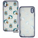Чохол для iPhone Xs Max, WAVE Cartoon Case, PC+TPU, penguins and dogs/lavender gray
