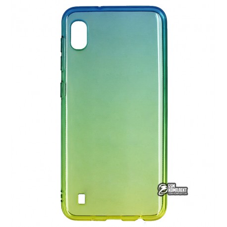 Чехол для Samsung A105 Galaxy A10, Gradient Design, силиконовый ультратонкий, green/yellow