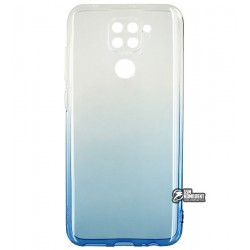 Чехол для Xiaomi Redmi Note 9, Gradient Design, силиконовый ультратонкий, white/blue