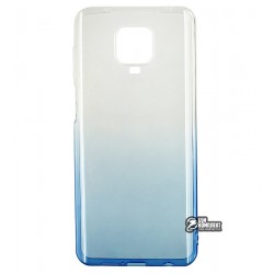 Чехол для Xiaomi Redmi Note 9S/Note 9 Pro, Gradient Design, силиконовый ультратонкий, white/blue