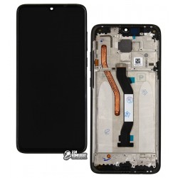 Дисплей Xiaomi Redmi Note 8 Pro, черный, с тачскрином, с рамкой, High quality, hybrid dual SIM, M1906G7I, M1906G7G