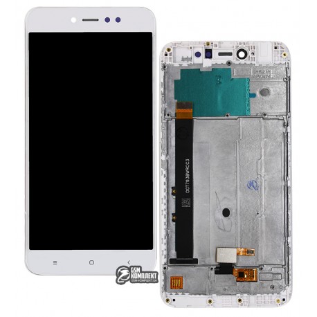 Дисплей Xiaomi Redmi Note 5A Prime, белый, с тачскрином, с рамкой, High Copy, (FT6336SGQB), 3/32 Gb