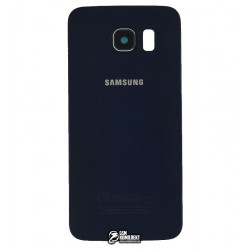 Задня панель корпусу для Samsung G920F Galaxy S6, синя, зі склом камери, 2.5D