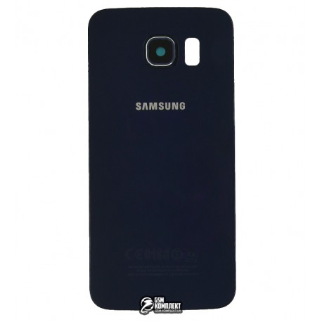 Задня панель корпусу для Samsung G920F Galaxy S6, синя, зі склом камери, 2.5D
