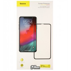 Захисне скло для Iphone XR, Baseus Full Coverage Curved Tempered Glass Protector, чорне