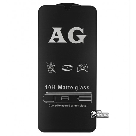 Загартоване захисне скло для Samsung A015, M015 Galaxy A01, M01 (2020), 0,26 мм 9H, 2.5D, Full Glue, матове, чорне
