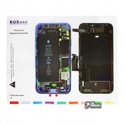 Магнітний мат Mechanic iPXR для розкладки гвинтів і запчастин при розбиранні iPhone XR Магнітний мат Mechanic iPXR для розкладки гвинтів і запчастин при розбиранні iPhone XR