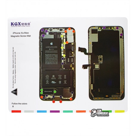 Магнитный мат Mechanic iPXS MAX для раскладки винтов и запчастей при разборке iPhone XS MAX
