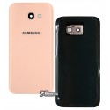Задня панель корпусу Samsung A520 Galaxy A5 (2017), A520F Galaxy A5 (2017), рожева, зі склом камери