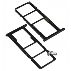 Тримач SIM-карти для Huawei Y6 (2019), Y6 Pro (2019), Honor 8A c тримачем MMC, чорний