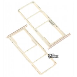 Тримач SIM-карти для Huawei Y6 (2019), Y6 Pro (2019), Honor 8A c тримачем MMC, золотистий Тримач SIM-карти для Huawei Y6 (2019), Y6 Pro (2019), Honor 8A c тримачем MMC, золотистий