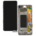 Дисплей Samsung G973 Galaxy S10, черный, с рамкой, Original, GH82-18850A