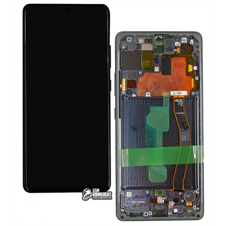 Дисплей для Samsung G770 Galaxy S10 Lite, чорний, з сенсорним екраном, з рамкою, оригінал, сервісна упаковка, # GH82-21672A