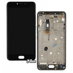 Дисплей Meizu U20, черный, с сенсорным экраном (дисплейный модуль), с рамкой, original (PRC)