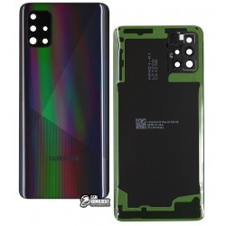Задня панель корпусу Samsung A515F / DS Galaxy A51, чорна, зі склом камери