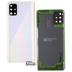 Задняя панель корпуса Samsung A515F/DS Galaxy A51, белый, со стеклом камеры