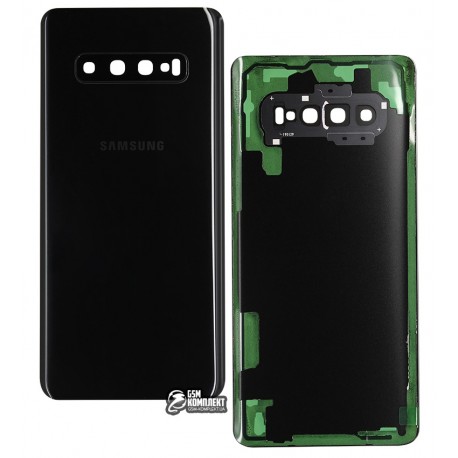 Задняя панель корпуса Samsung G975 Galaxy S10 Plus, черный, со стеклом камеры
