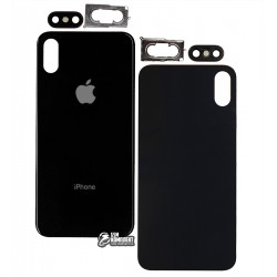 Задня панель корпусу Apple iPhone XS, чорна, зі склом камери Задня панель корпусу Apple iPhone XS, чорна, зі склом камери