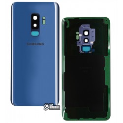 Задняя панель корпуса для Samsung G965F Galaxy S9 Plus, синяя, со стеклом камеры, полная, Original (PRC), coral blue