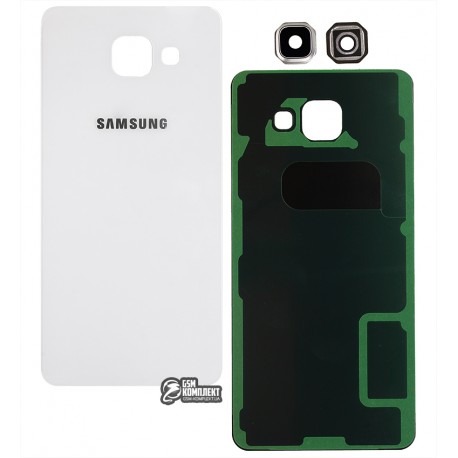 Задняя панель корпуса Samsung A510F Galaxy A5 (2016), белый, со стеклом камеры