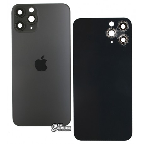 Задня панель корпусу Apple iPhone 11 Pro, темно-сіра, зі склом камери