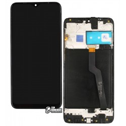 Дисплей Samsung A105 Galaxy A10, A105F/DS Galaxy A10, черный, с тачскрином, с рамкой, оригинал, service pack box, (GH82-20227A/GH82-20322A)