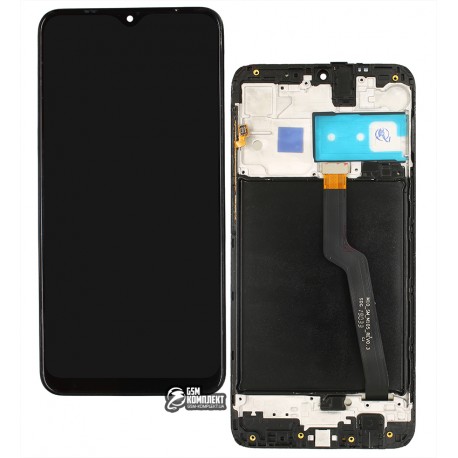 Дисплей Samsung A105 Galaxy A10, A105F/DS Galaxy A10, черный, с тачскрином, с рамкой, оригинал, service pack box, (GH82-20227A/GH82-20322A)