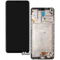 Дисплей Samsung A217 Galaxy A21s, черный, с тачскрином, с рамкой, оригинал, service pack box, (GH82-23089A/GH82-22988A), original glass
