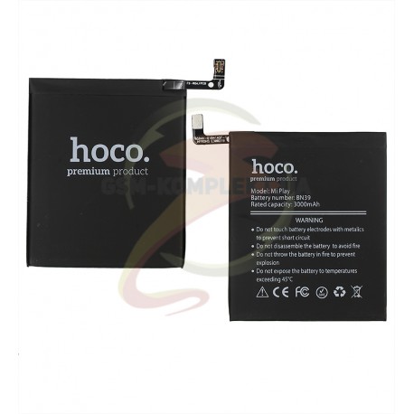 Акумулятор Hoco BN39 для Xiaomi Mi Play, Li-Polymer, 3,85 B, 3000 мАг